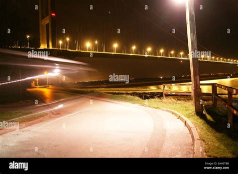 The Humber Bridge at night Stock Photo - Alamy