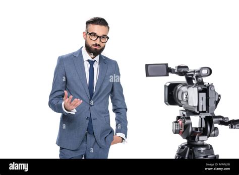 News reporter in front of tv camera hi-res stock photography and images ...