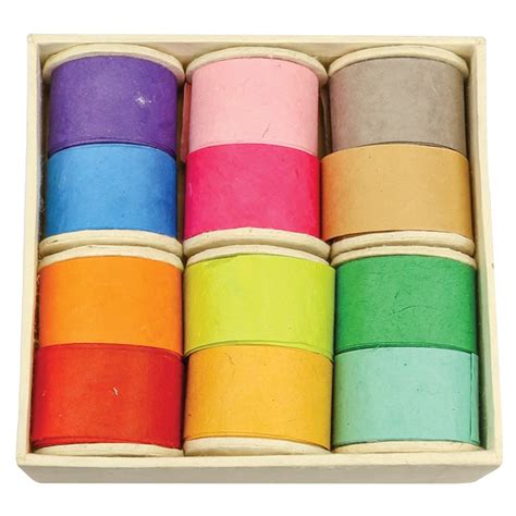 Handmade Paper Ribbon Pack Of 12 Collage And Craft Cleverpatch