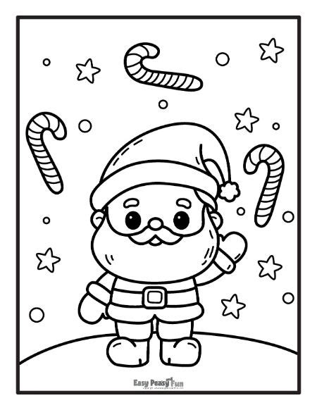 Santa Coloring Pages For Kids Printable