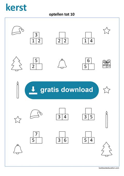 Werkblad Optellen Tot 10 Kerst LookbookEducation Nl