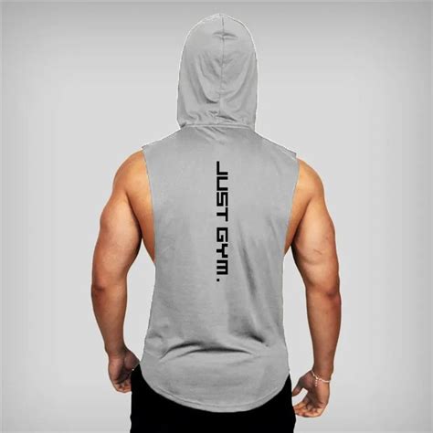 Muscleguys Gym Hooded Tank Top Men Brand Clothing Cotton Bodybuilding