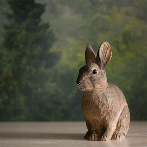 Rabbit Wood Carving Naturbutiken