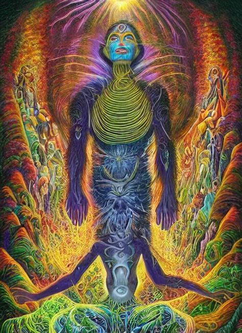 A Shaman Visiting The Upper Spiritual Worlds Stable Diffusion