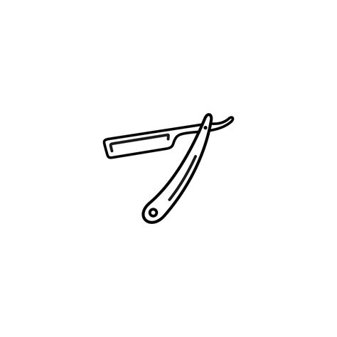 Barber Straight Razor Outline Flat Icon Vector 18937831 Vector Art At