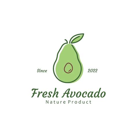 Plantilla de logotipo de fruta de aguacate fresco natural ilustración