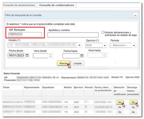 Agencia Tributaria Consulta De Declaraciones Presentadas Por