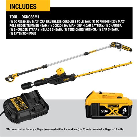 Dewalt® 20v Max Cordless Pole Saw And Pole Hedge Trimmer Combo Kit