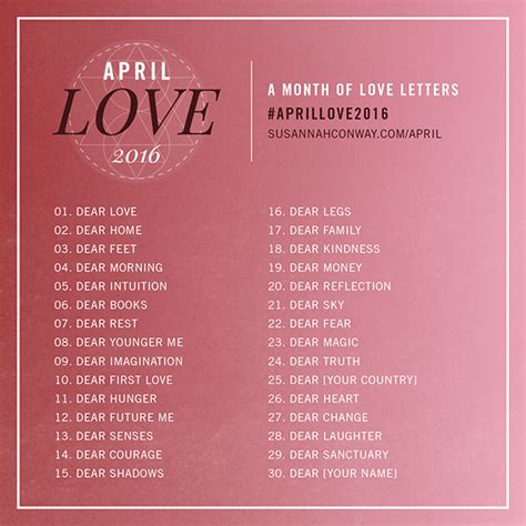 A Month Of Love Letters Let Go And Live