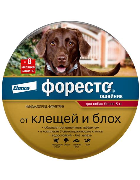 Ошейник для собак Форесто® массой более 8кг от клещей и блох купить в ...