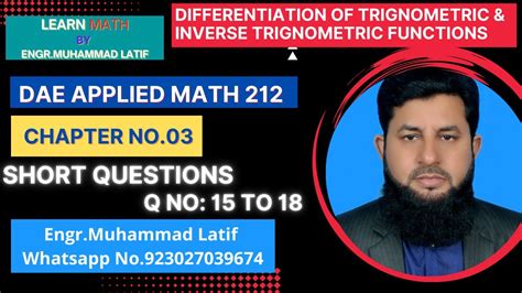 Dae Math Chapter Nd Year Applied Mathematics Short