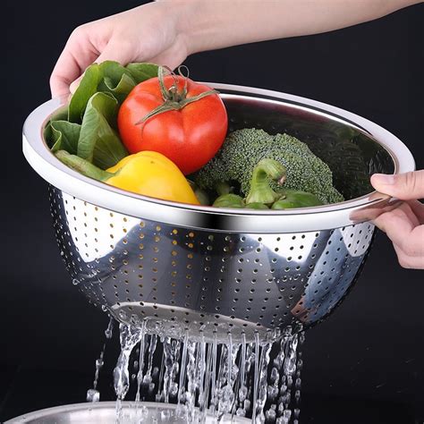 Ssgp Stainless Steel Thickened Drain Basin Vegetable Basket Washing