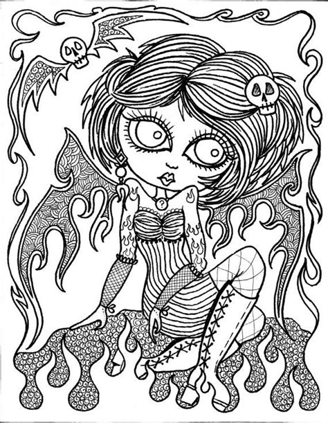 Instant Download 5 Pages Gothic Angels Art Digital Coloring Book Etsy