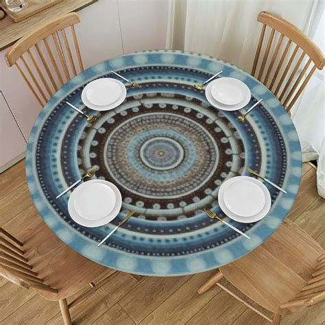 Ulloord Bohemian Style Elastic Edged Round Fitted Table Cloth Cover