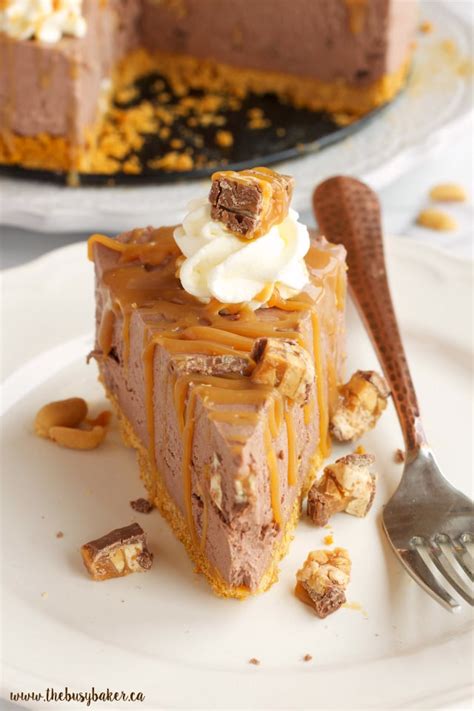 Easy No Bake Snickers Cheesecake The Busy Baker