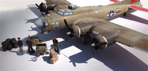 1/48 Boeing B-17G Flying Fortress "Wee Willie" Paper Model - EcardModels