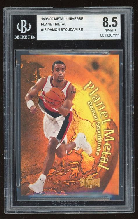 Damon Stoudamire Skybox Metal Universe Planet Metal Insert Card