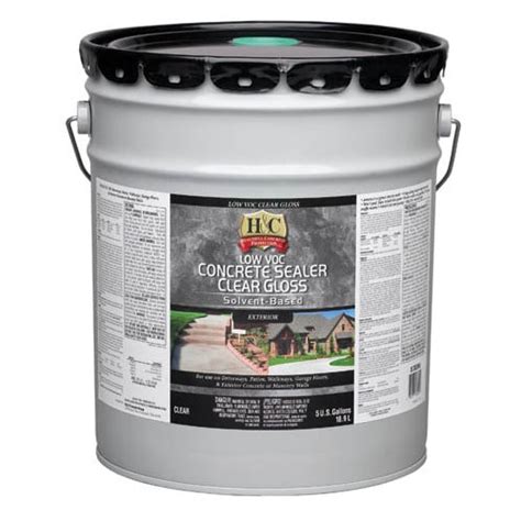 H&C 5-Gallon Clear Gloss Solvent-Based Concrete Sealer in the Concrete ...