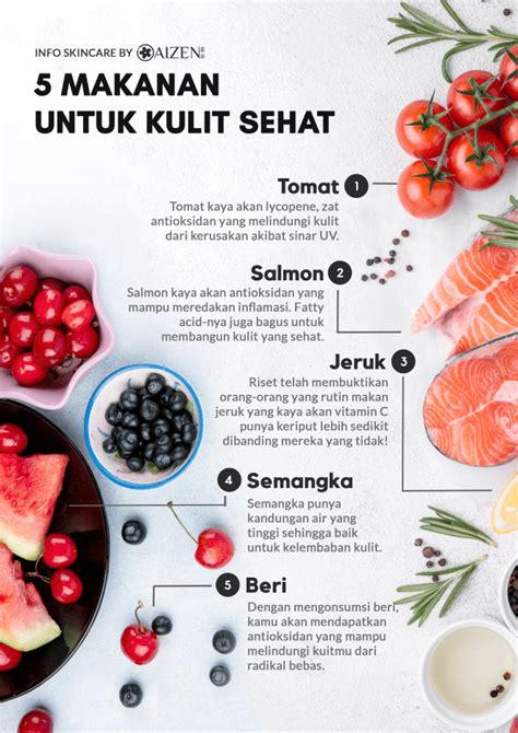 5 Makanan Untuk Kulit Sehat Aizen Dermalogy