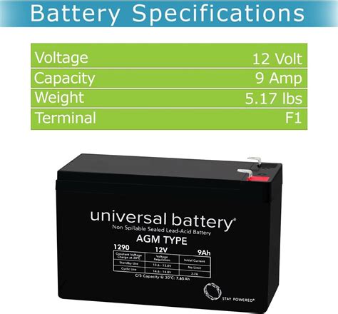 GENERAL UPS Battery 12V 9AH ACID Rechargeable Replacement