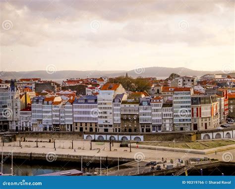 Harbor Of La Coruna Spain Editorial Photo Image Of Aerial 90319766