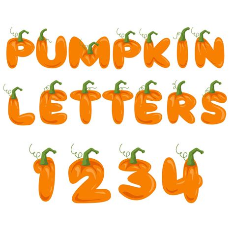 Pumpkin Letters Clipart Png Svg Bundle Pumpkin Font Pumpkin Alphabet