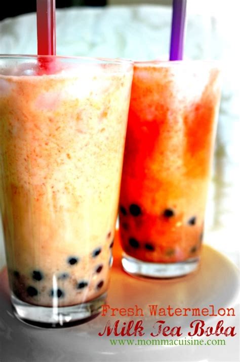 Fresh Watermelon Milk Tea Boba Recipes