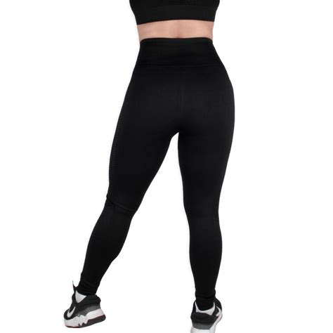 Sportime Cal A Legging Selene Fitness Sem Costura Preto