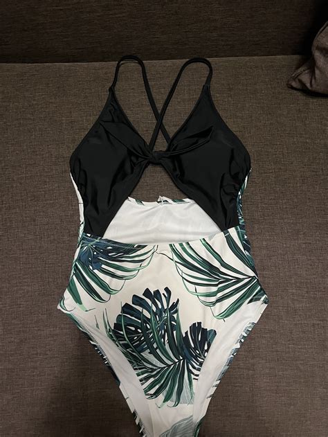 Leafy Cut Out Sexy One Piece Bikini Women S Fashion Swimwear Bikinis Swimsuits On Carousell