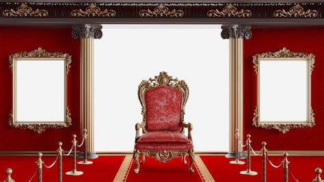 Premium Photo D Render Of Red Royal Throne With Golden Frame Vip