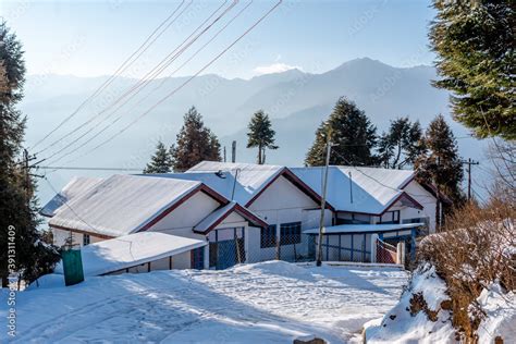 Snow Covered Tawang Arunachal Pradesh North East India Stock Photo