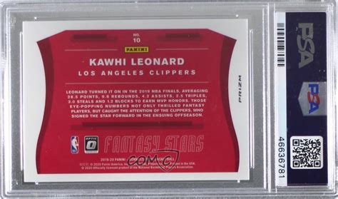 2019 20 Panini Donruss Optic Fantasy Stars Purple Prizm 10 Kawhi