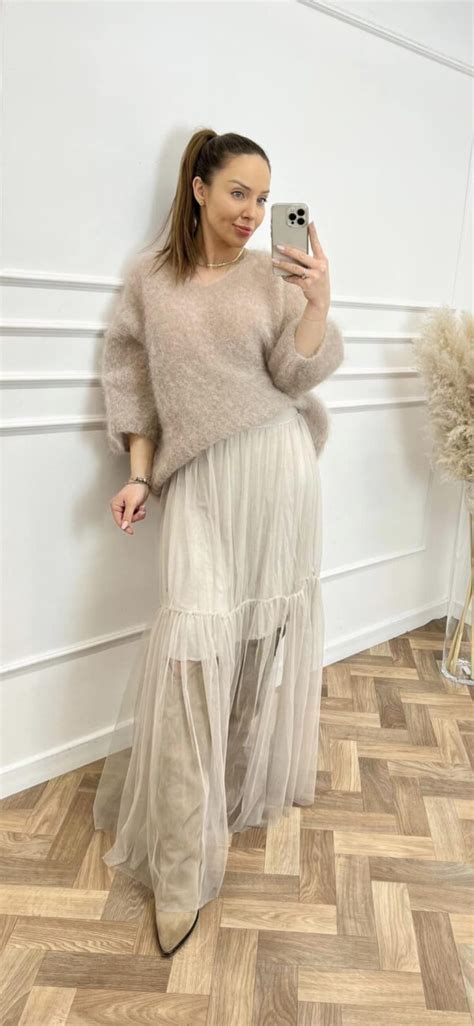 Włoska halka/sukienka WIYA - beżowa - Domo Butik