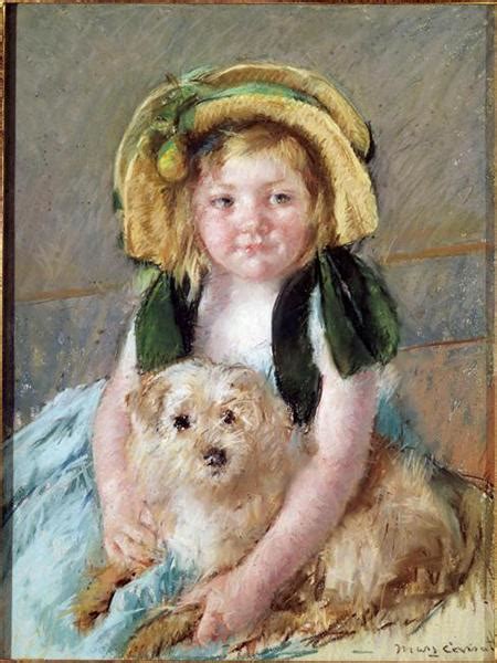 Sara with her dog - Mary Cassatt - WikiArt.org