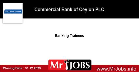 Banking Trainees Commercial Bank Of Ceylon Plc Vacancies 2023