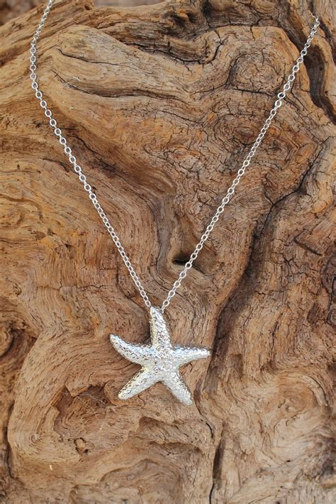 Starfish Necklace Silver Starfish Necklace Necklace Silver