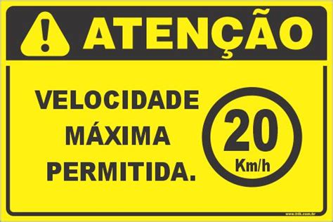 Placa De Condom Nio Velocidade M Xima Permitida Km Trik