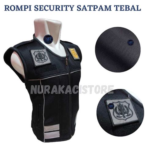 Gratis Nama Dada Rompi Security Satpam Terbaru Bahan Jaring Tebal