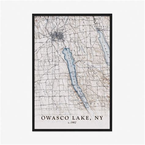 Owasco Lake Map Historical Topographic Map 1902 Historic Etsy