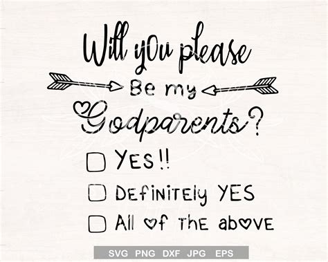 Godparents Proposal Card Svg File Godparent Svg Will You Be Etsy Uk