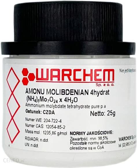 Drobne Akcesoria Medyczne Warchem Molibdenian Amonu 4Hydrat Czda 25G