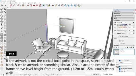 یک اتاق نشیمن عکسبرداری با Vray 6 برای SketchUp ایجاد کنید دوره طراحی