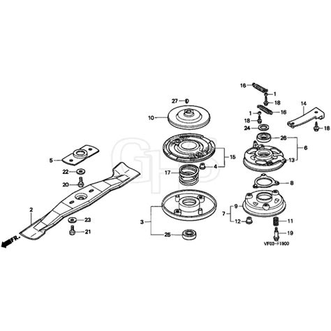 Honda HRD535 QME MZBM 8000001 8099999 Rotary Blade Diagram GHS