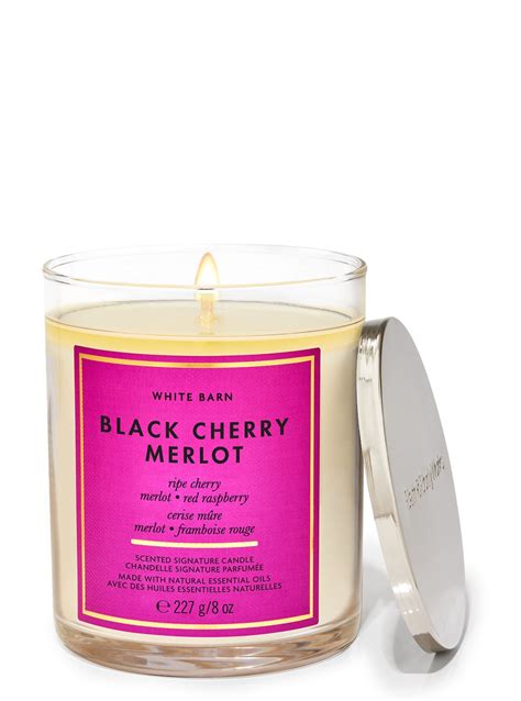 Black Cherry Merlot Signature Single Wick Candle Bath And Body Works