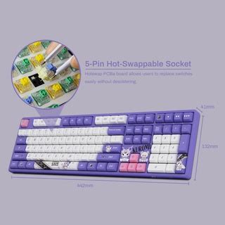 Akko Kuromi 5108B Plus Hot Swappable Wireless RGB Mechanical Keyboard Multi Modes Wired