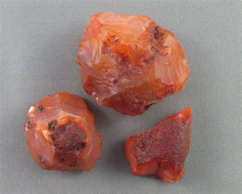 3 Raw Carnelian Stones Courage Stone Healing Crystals And