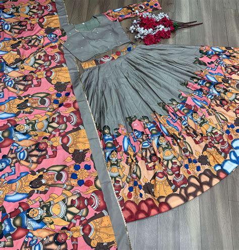 Kalamkari Printed Silk With Fully Stich Wedding Special Designer