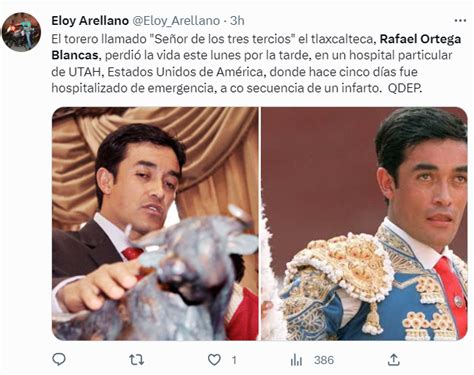 Muere torero Rafael Ortega El torero perdió la vida tras hospitalización