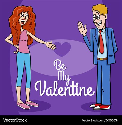 Valentines day design with funny cartoon young Vector Image