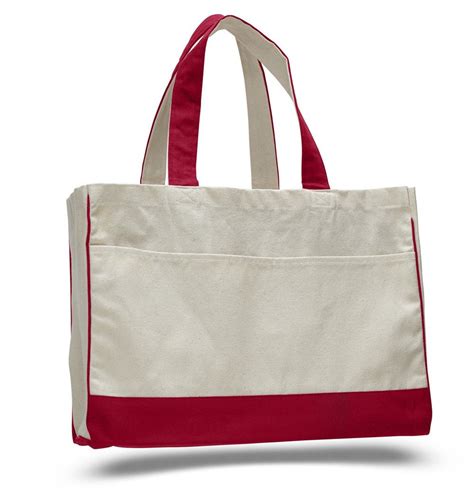 Wholesale Cotton Canvas Tote Bag With Inside Zipper Pocket